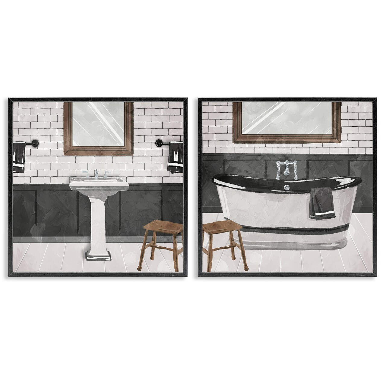 Stupell Industries Modern Country Bathroom Interior Framed Giclee Art
